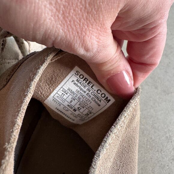 Sorel Evie Wedge Ankle Bootie Women's 11 Tan Lace Up Suede Waterproof‎ Boot - Picture 8 of 10